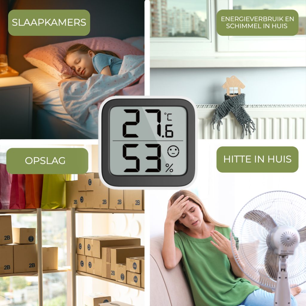 hygrometer luchtvochtigheidsmeter, voorkom schimmel